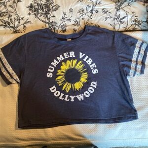 Dollywood Crop Top Women’s Heathered Blue Size Large